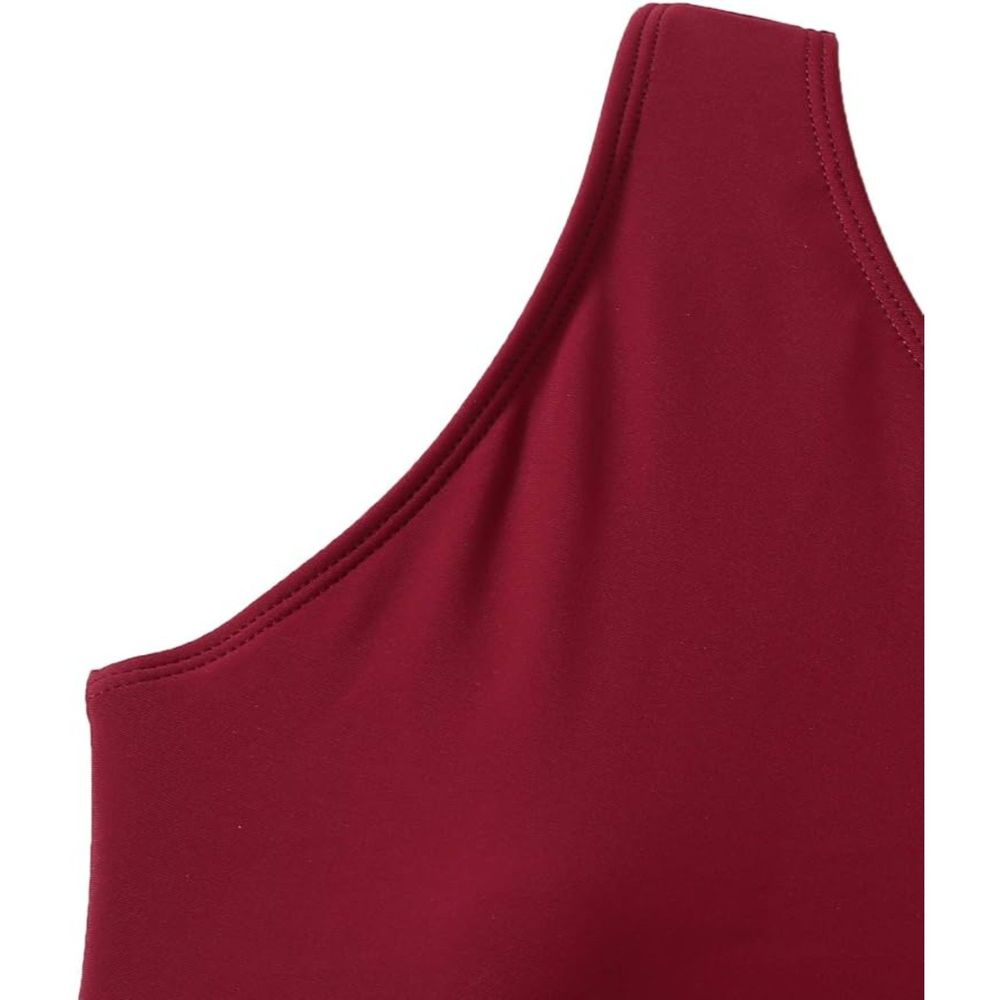 Sweatyrocks Red Color Block One Shoulder Cutout 1… - image 4